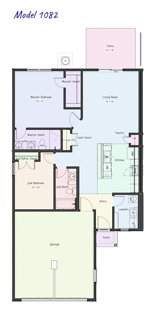 MONROE duplex floor plan at Concord Crossing, Lafayette, IN 47909